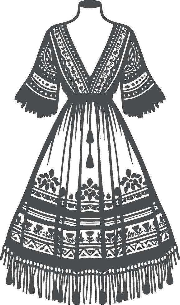 Elegant Embellished Boho Silhouette vector