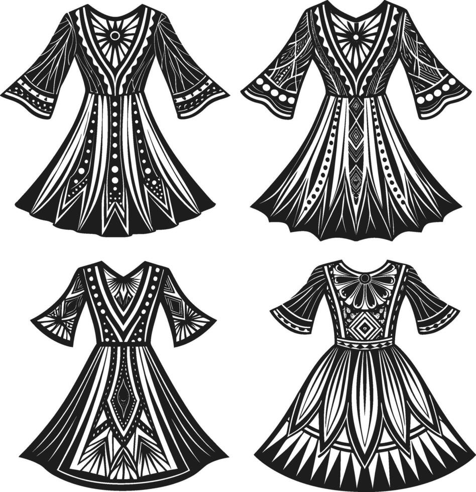 Free-Spirited Boho Silhouette vector