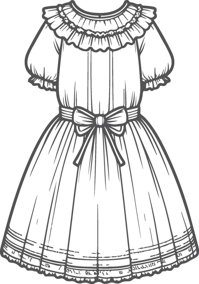 Minimal Ruffle Babydoll vector