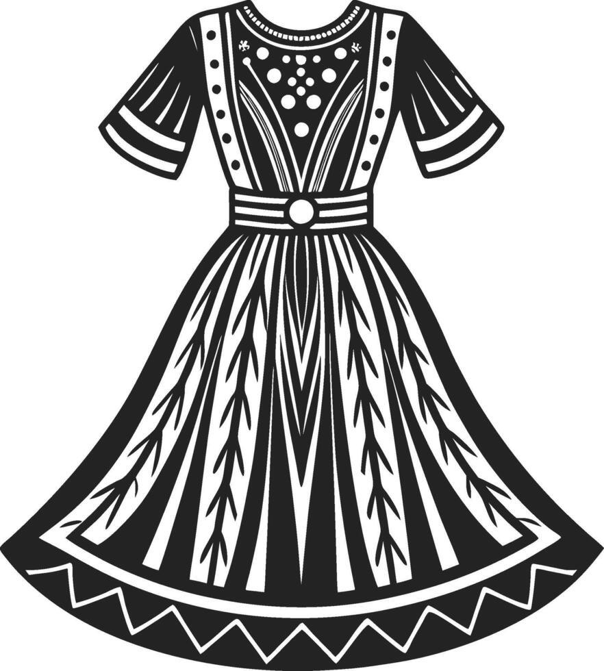 Whimsical Boho Dress Design vector