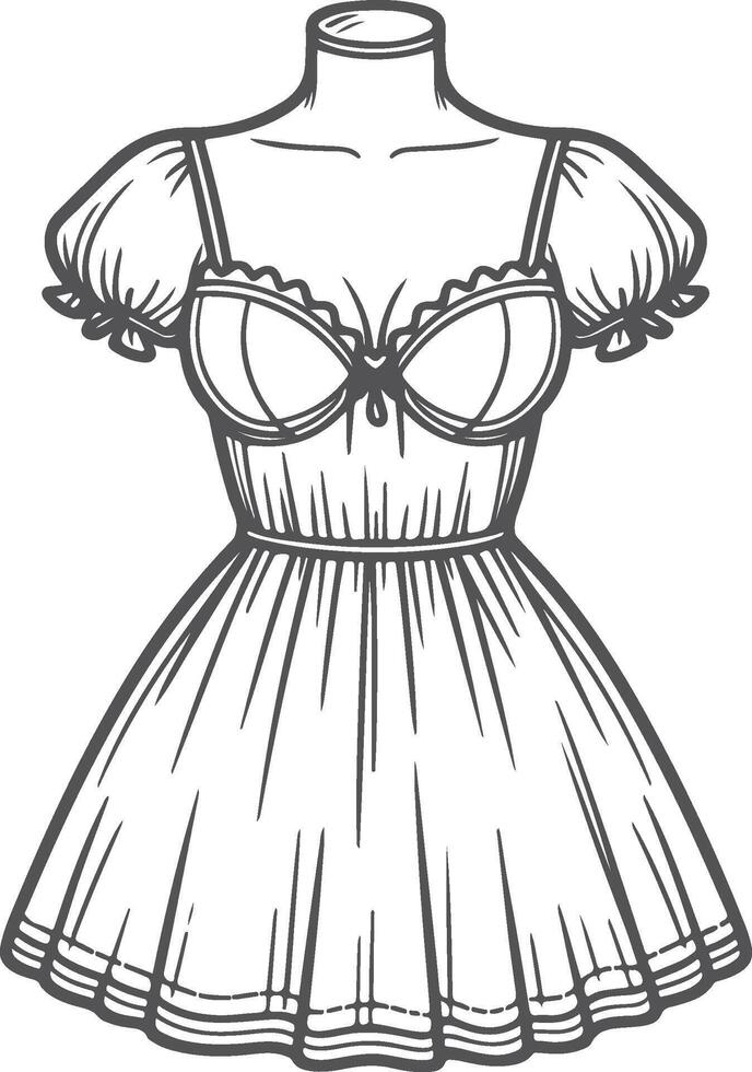 Simple Silhouette Babydoll Art vector