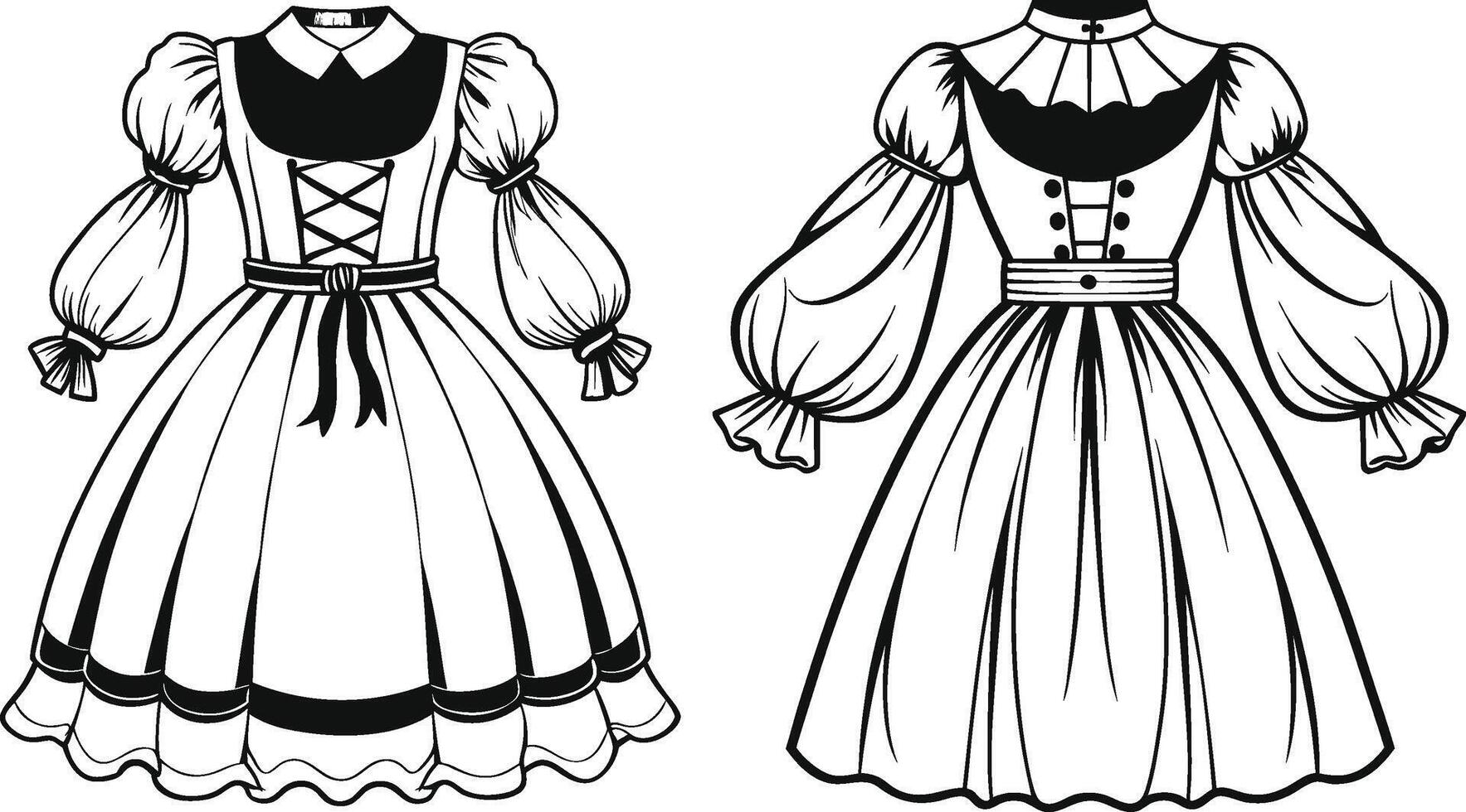 Dainty Balloon Sleeve Dress vector