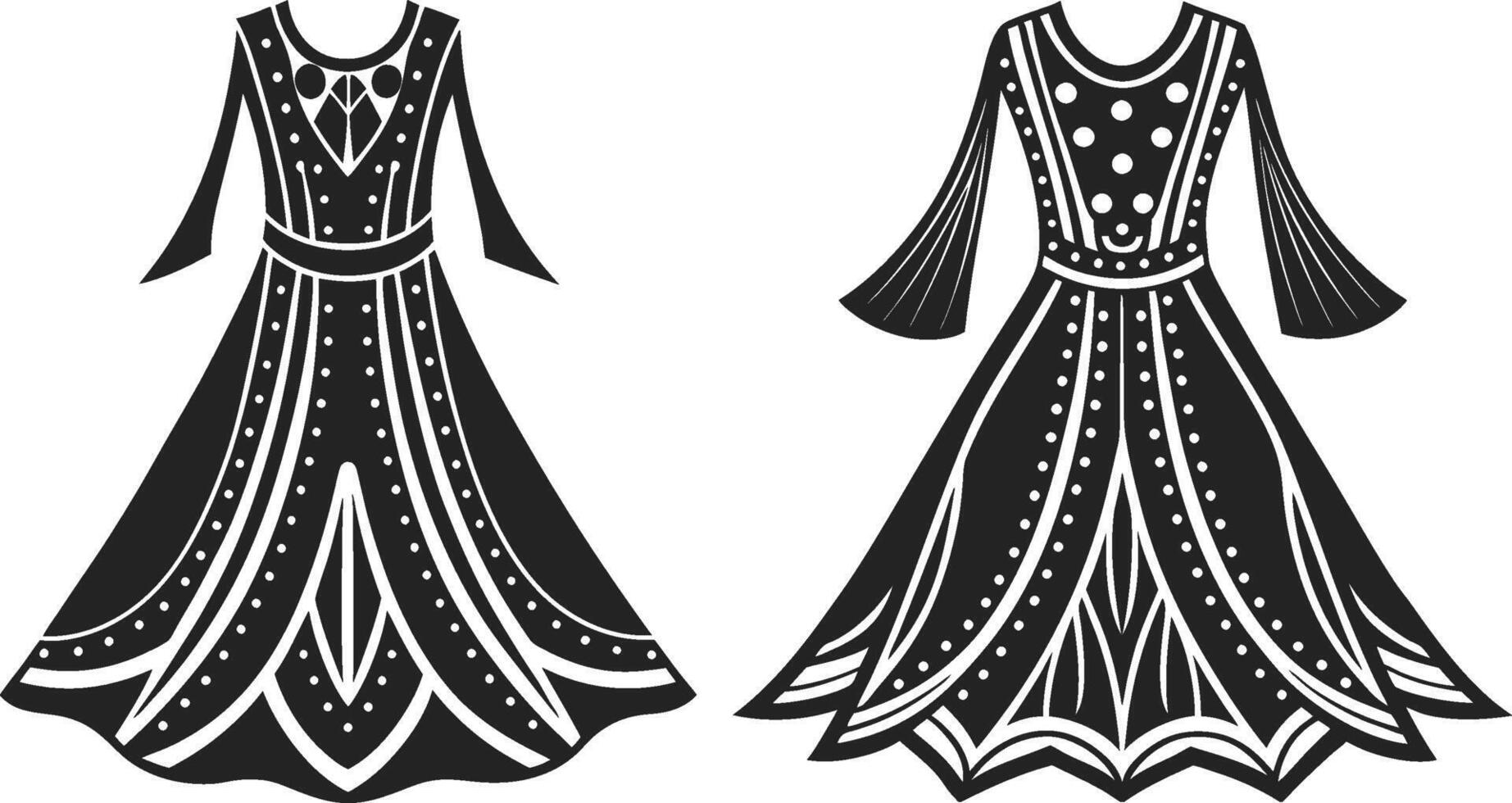 Layered Boho Silhouette Outline vector