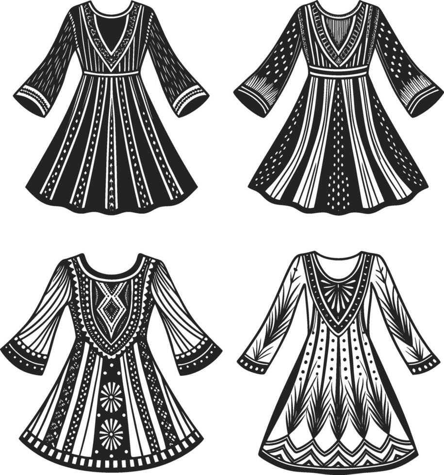 Classic Boho Line Art vector