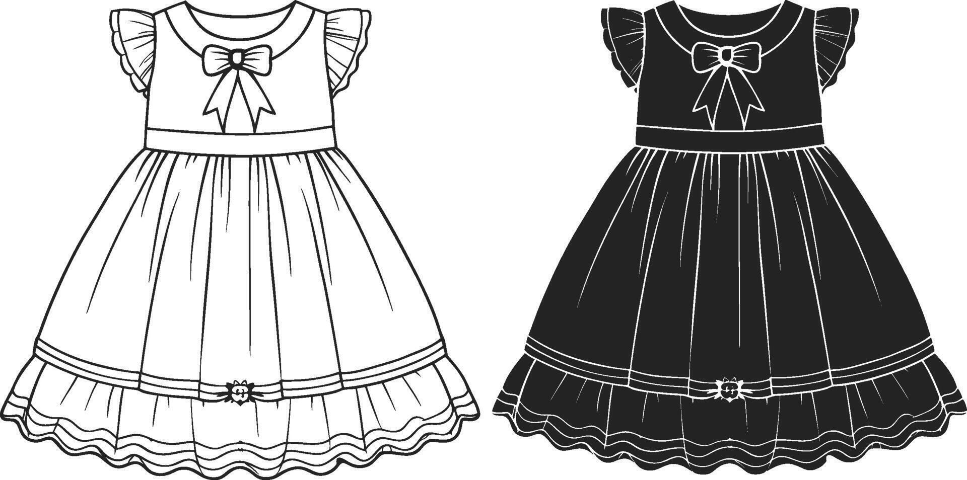 Delicate Babydoll Line Art vector