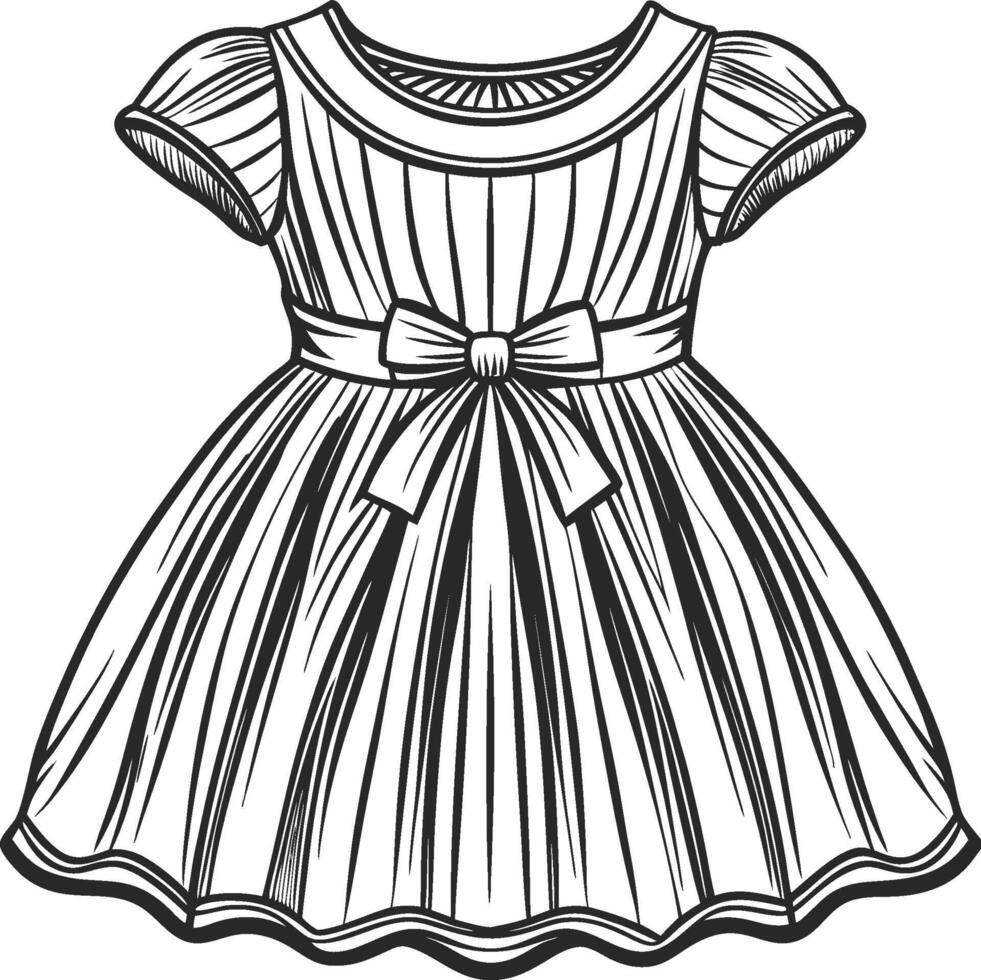 Classic Ruffle Babydoll Outline vector