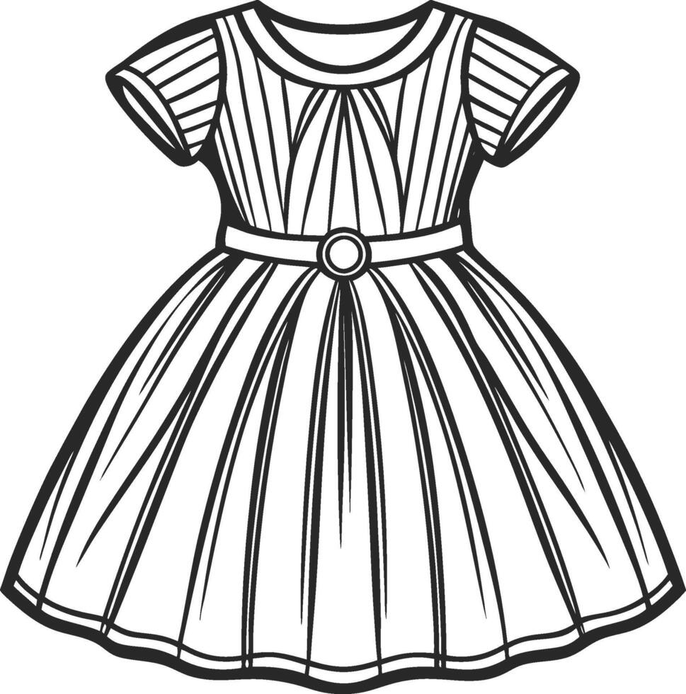 Minimalist Floral Babydoll Line Art vector