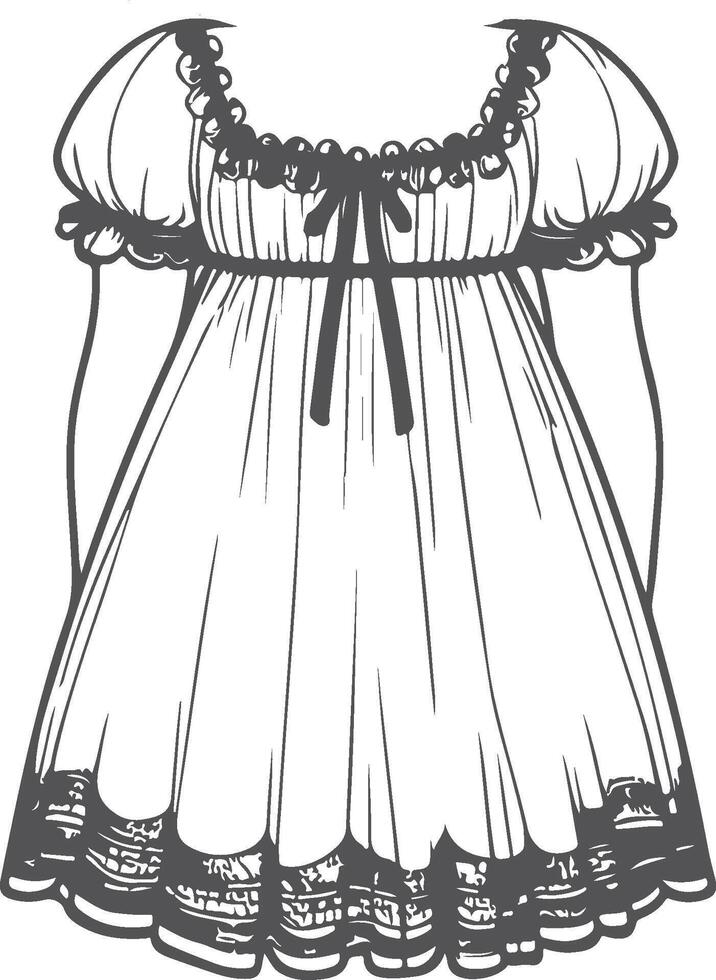 Boho-Inspired Babydoll Outline vector