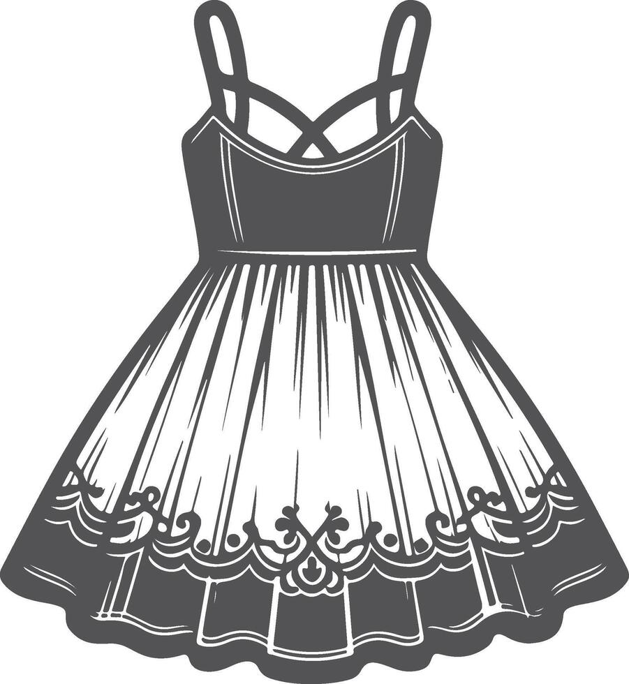 Elegant Babydoll Outline vector