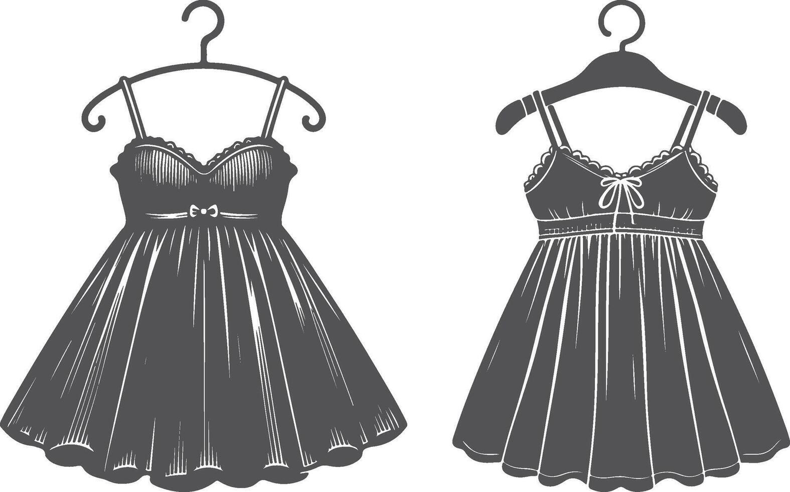 Ethereal Babydoll Silhouette vector