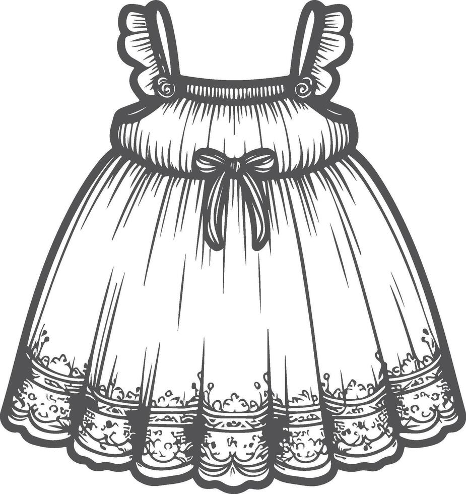Soft Layers Babydoll Outline vector