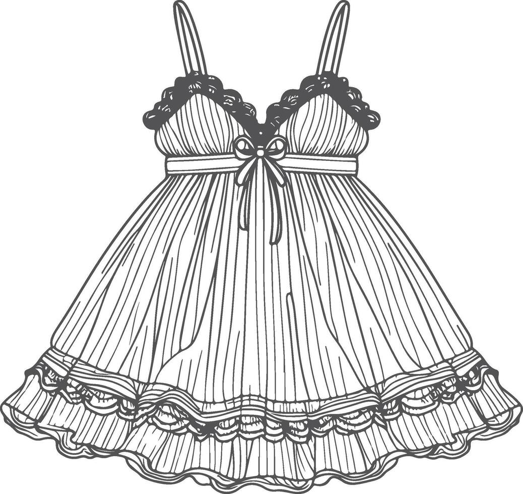 Classic Frill Babydoll vector