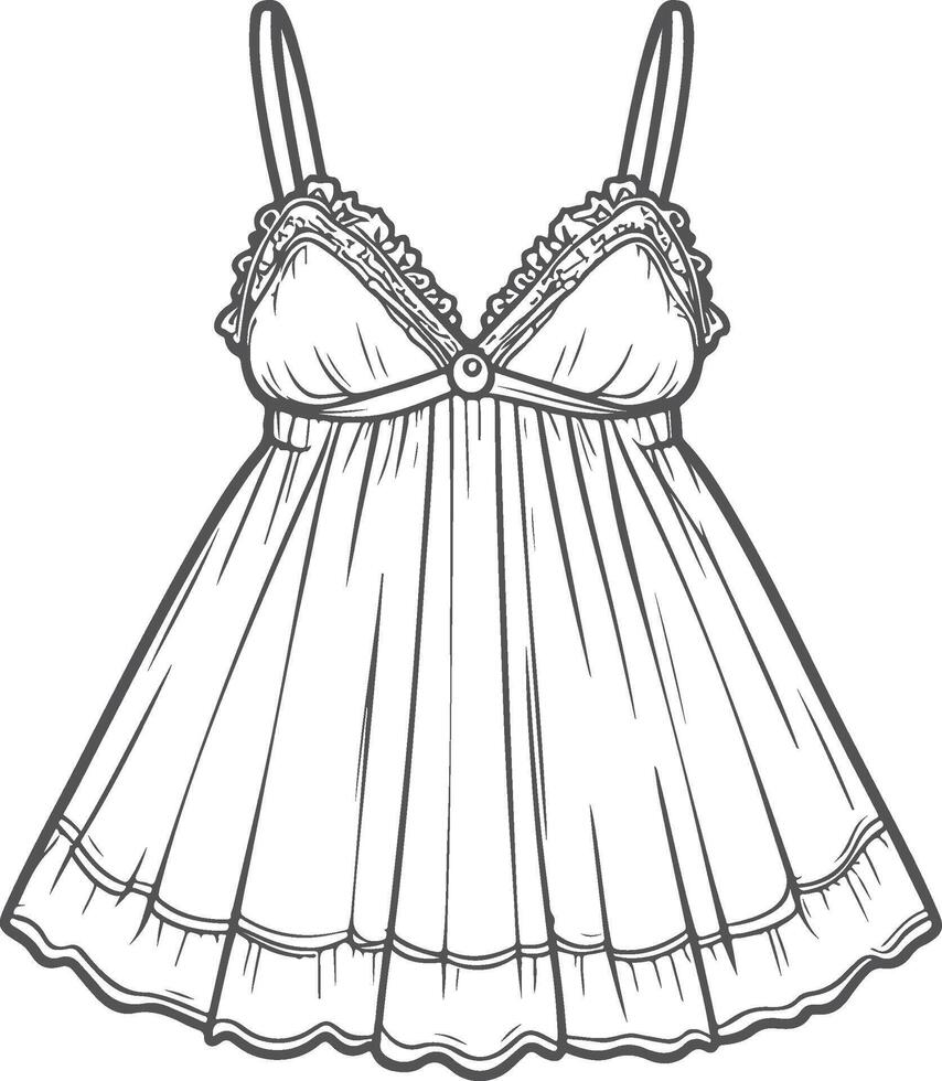 Ethereal Sleeveless Babydoll vector