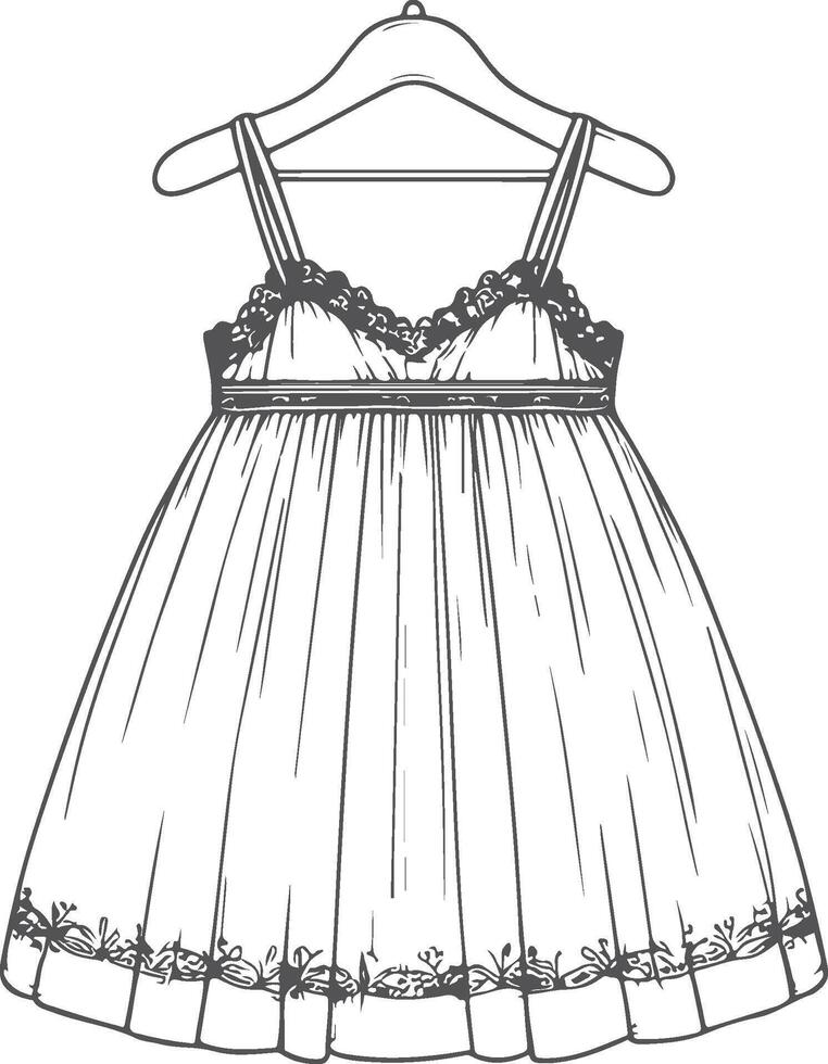 Flowy Babydoll Dress Shadow vector