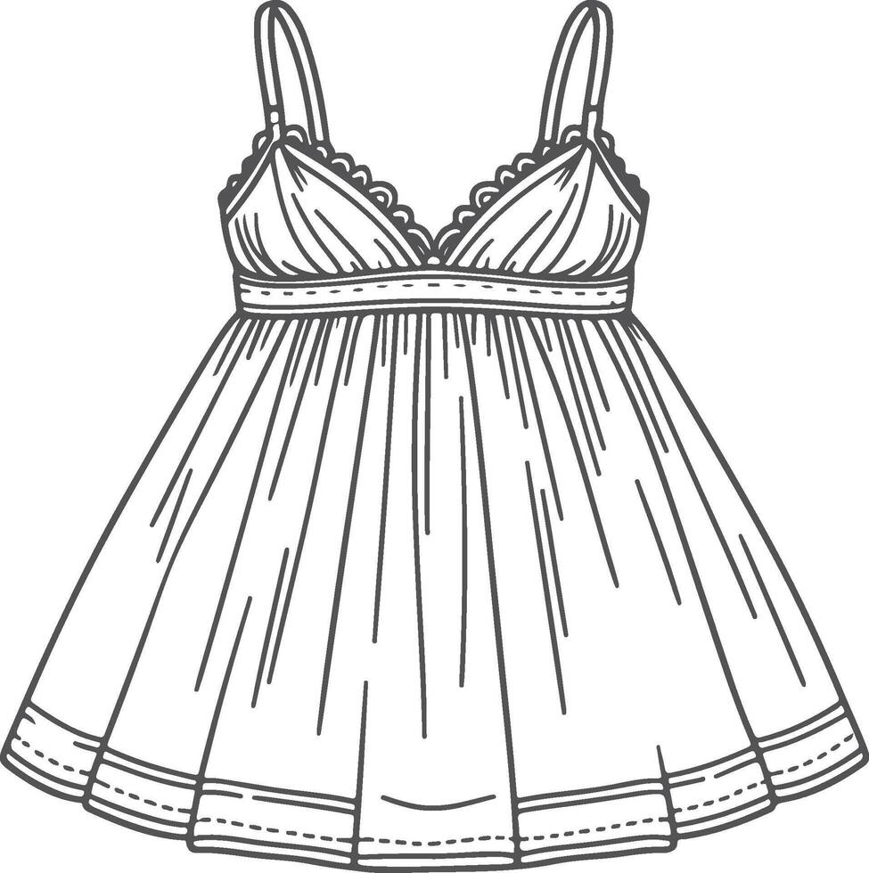 Timeless Beauty Babydoll Outline vector