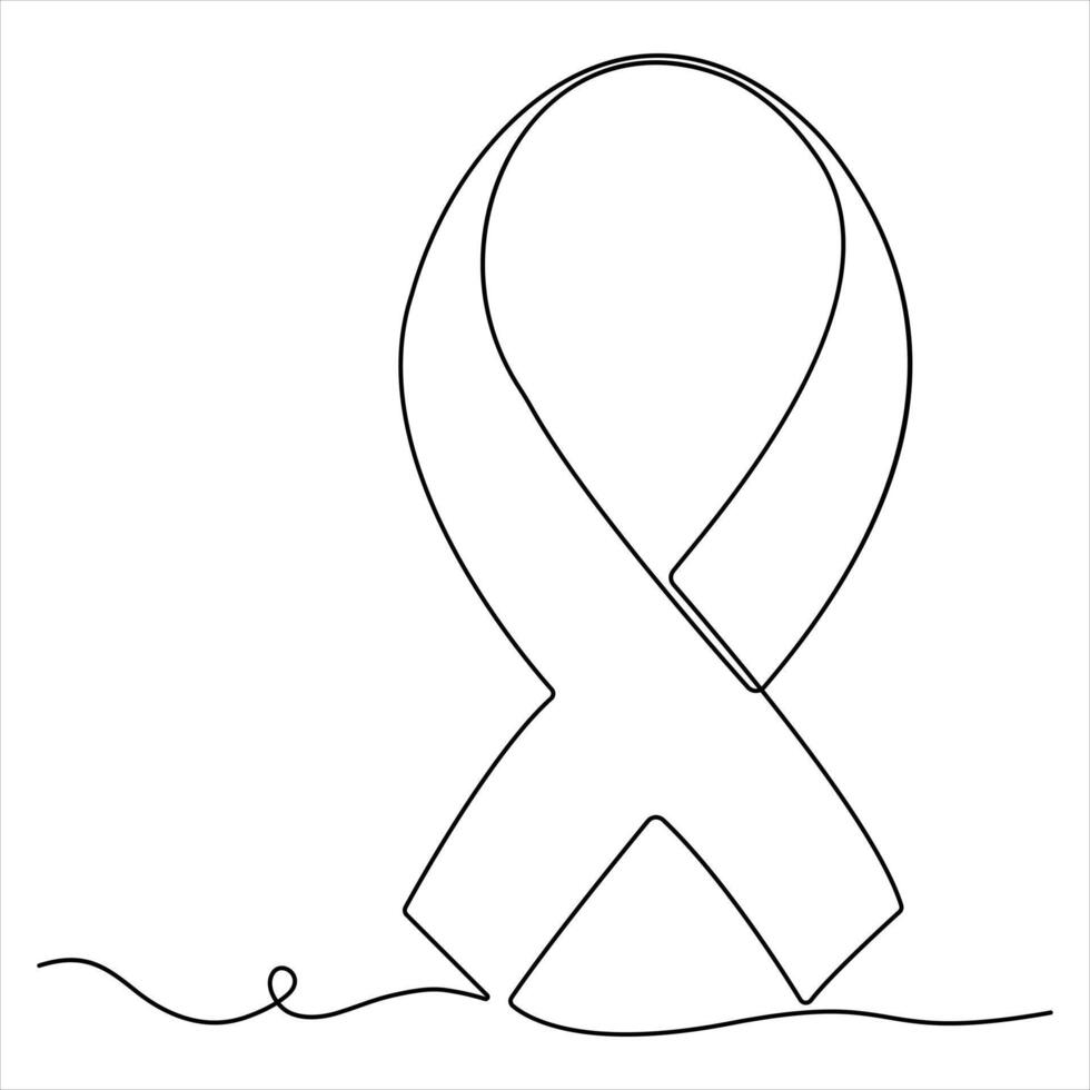 Single line continuous drawing of award ribbon achievement ribbon line art illustration vector