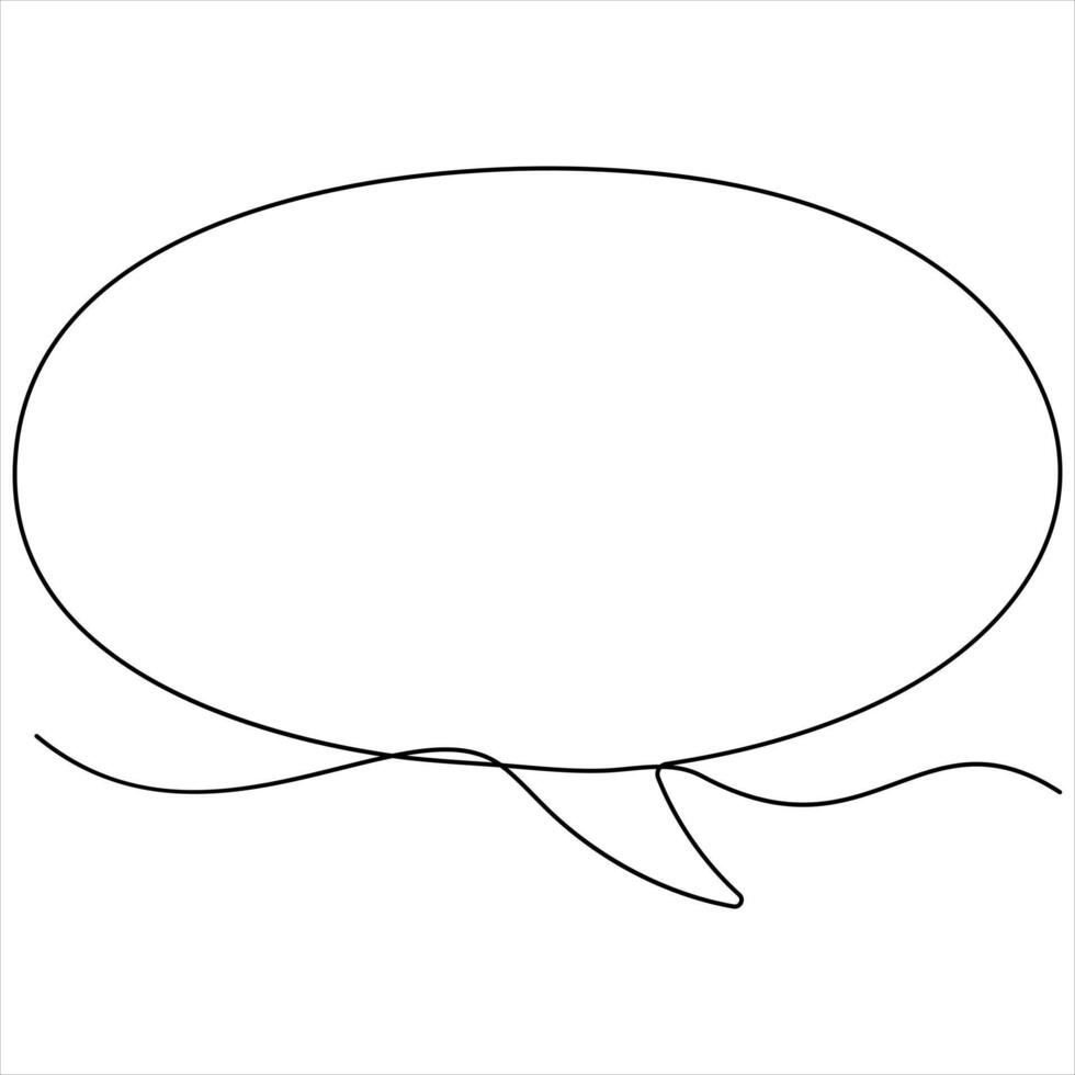 Continuous speech bubble single line drawing of dialogue speech bubble border illustration vector