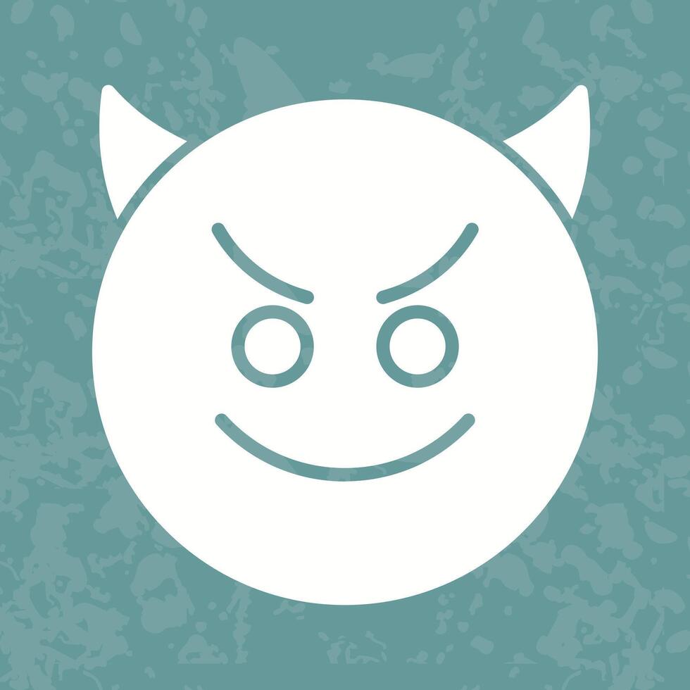 Smiling Face with Horns Icon Design vector