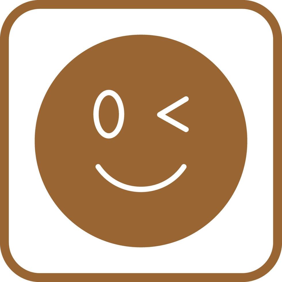 Winking Face Icon Design vector