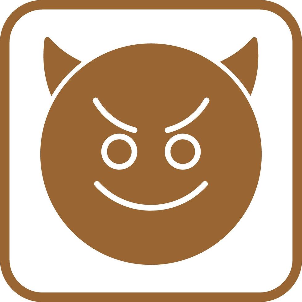 Smiling Face with Horns Icon Design vector