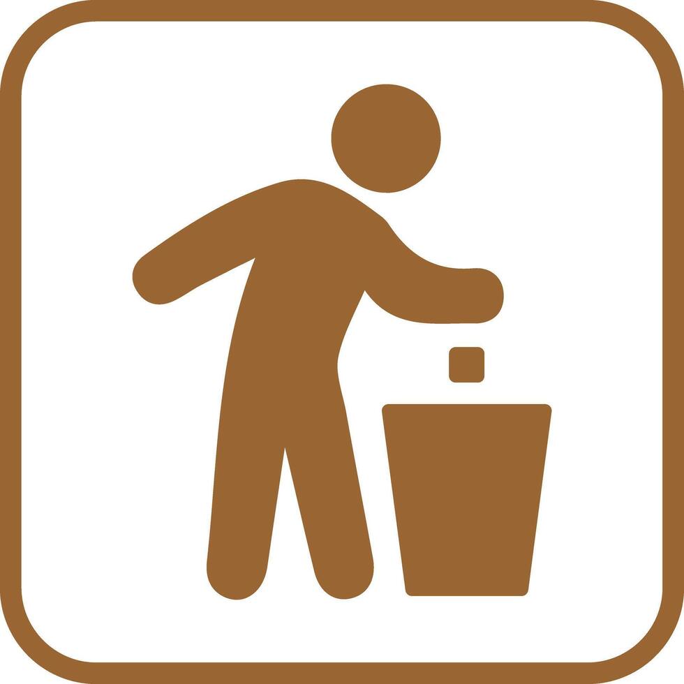 Litter in Bin Sign Icon Design vector