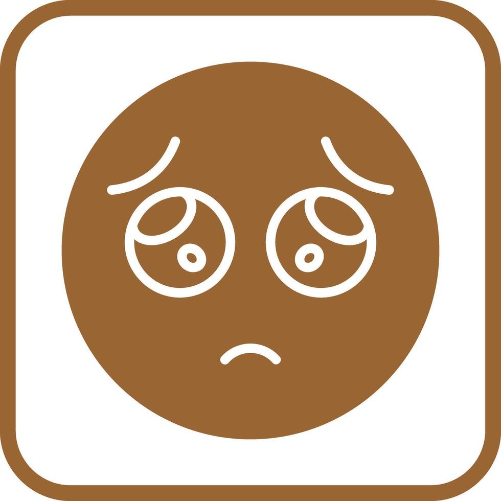 Pleading Face Icon Design vector