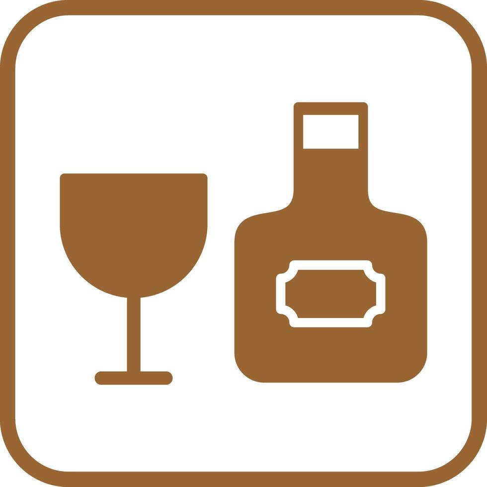 Wine Bottle and Glass Icon Design vector