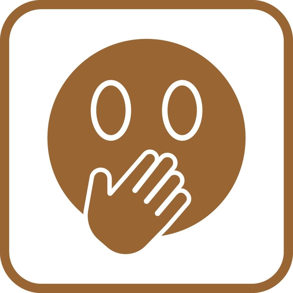Face with Hand Over Mouth Icon Design vector