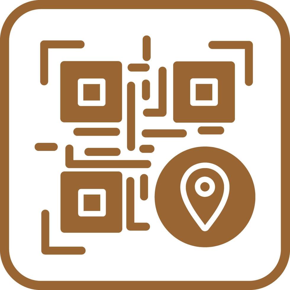 QR Code GPS Icon Design vector