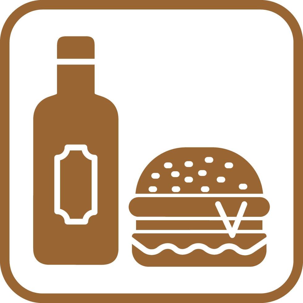 Wine and Food Pairing Icon Design vector