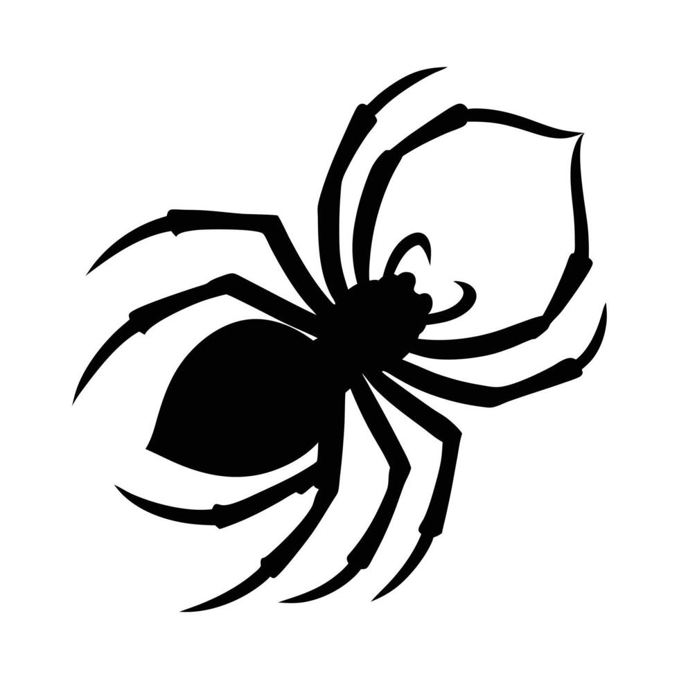 Clean Spider Silhouette Icon, Simple Animal Illustration vector