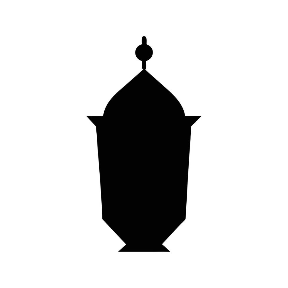 Authentic Fanous Lantern Silhouette on White Background Design vector