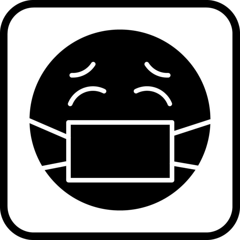 Face with Medical Mask Icon Design vector