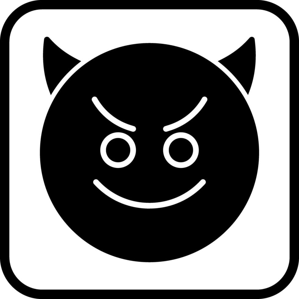 Smiling Face with Horns Icon Design vector