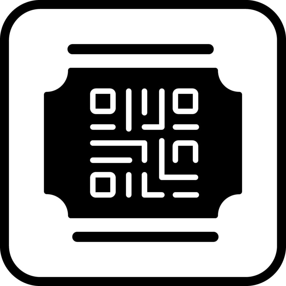 QR Code Ticket Icon Design vector