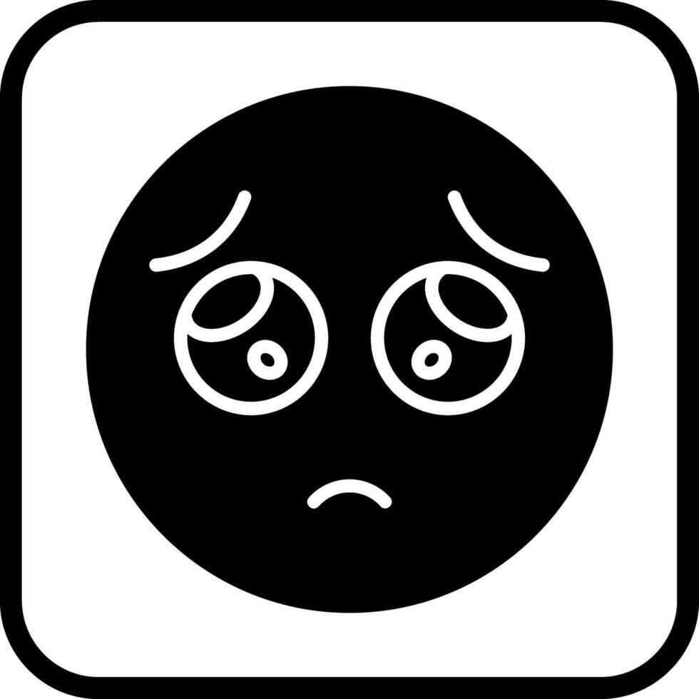 Pleading Face Icon Design vector