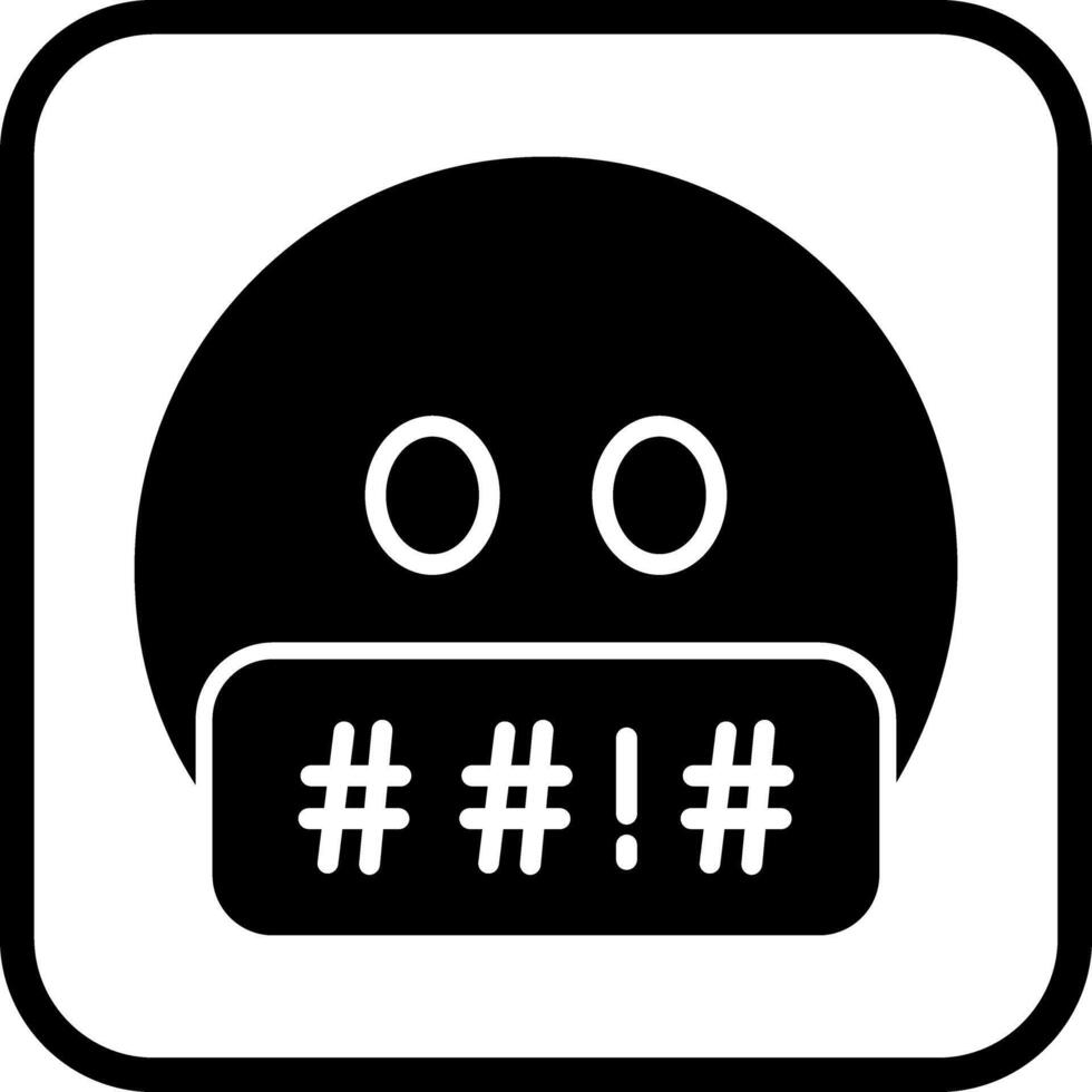 Face with Symbols on Mouth Icon Design vector