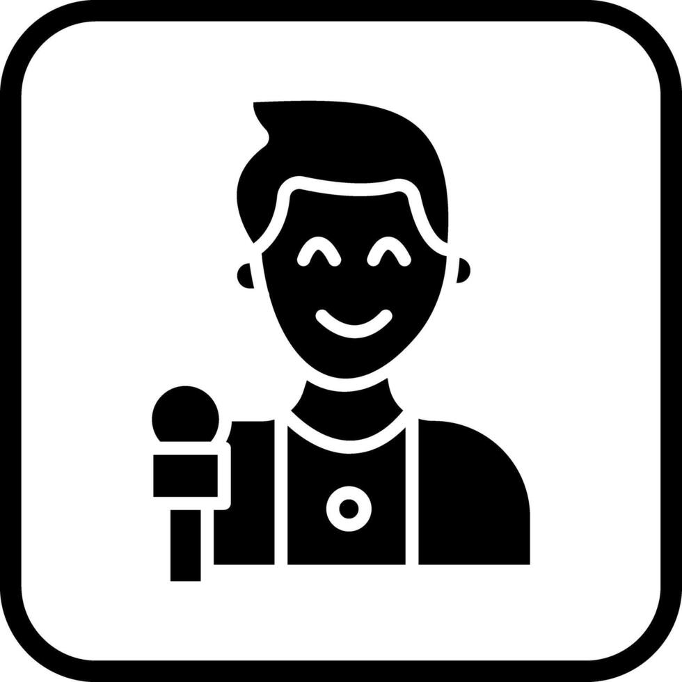 News Correspondent Icon Design vector