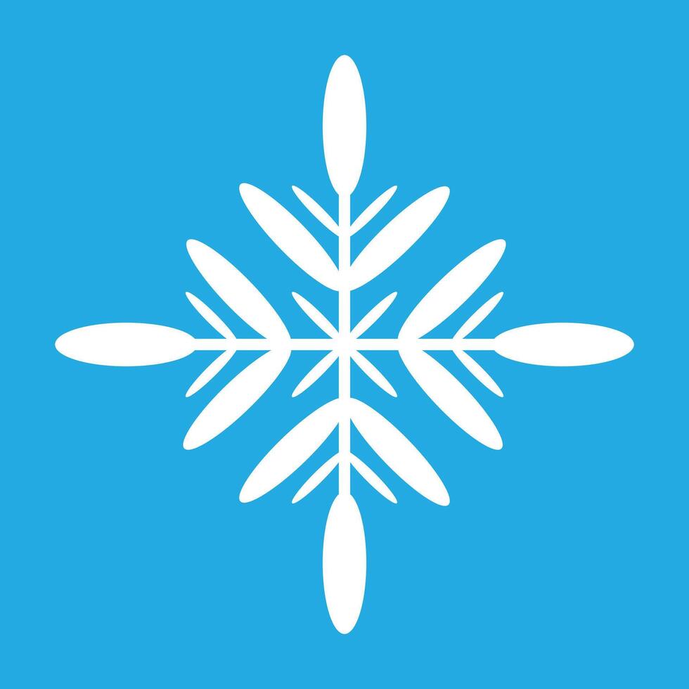 White Snowflake In Blue Background. Snowflake Icon. Winter Snowflake. Winter Season. vector