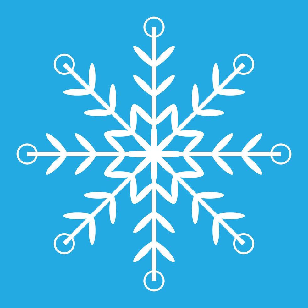 White Snowflake Illustration. Snowflake Icon Collection. Winter Snowflake. vector