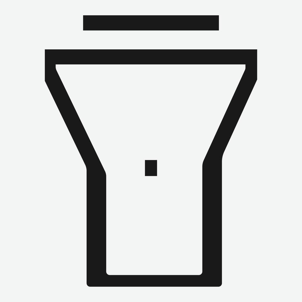 Torch Light Line Icon. Torch Light Icon. Torch Icon. Bulb Icon. Smartphone Torch Icon. vector