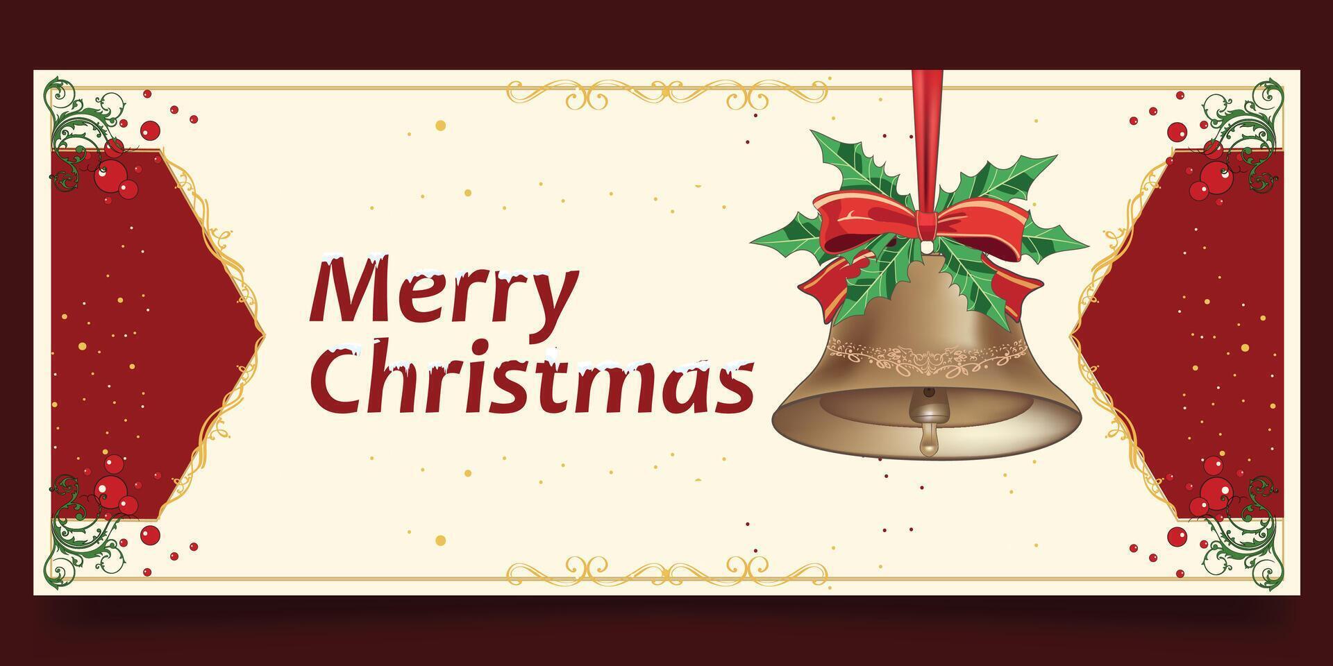 unique and simple Merry Christmas design with a bell vector