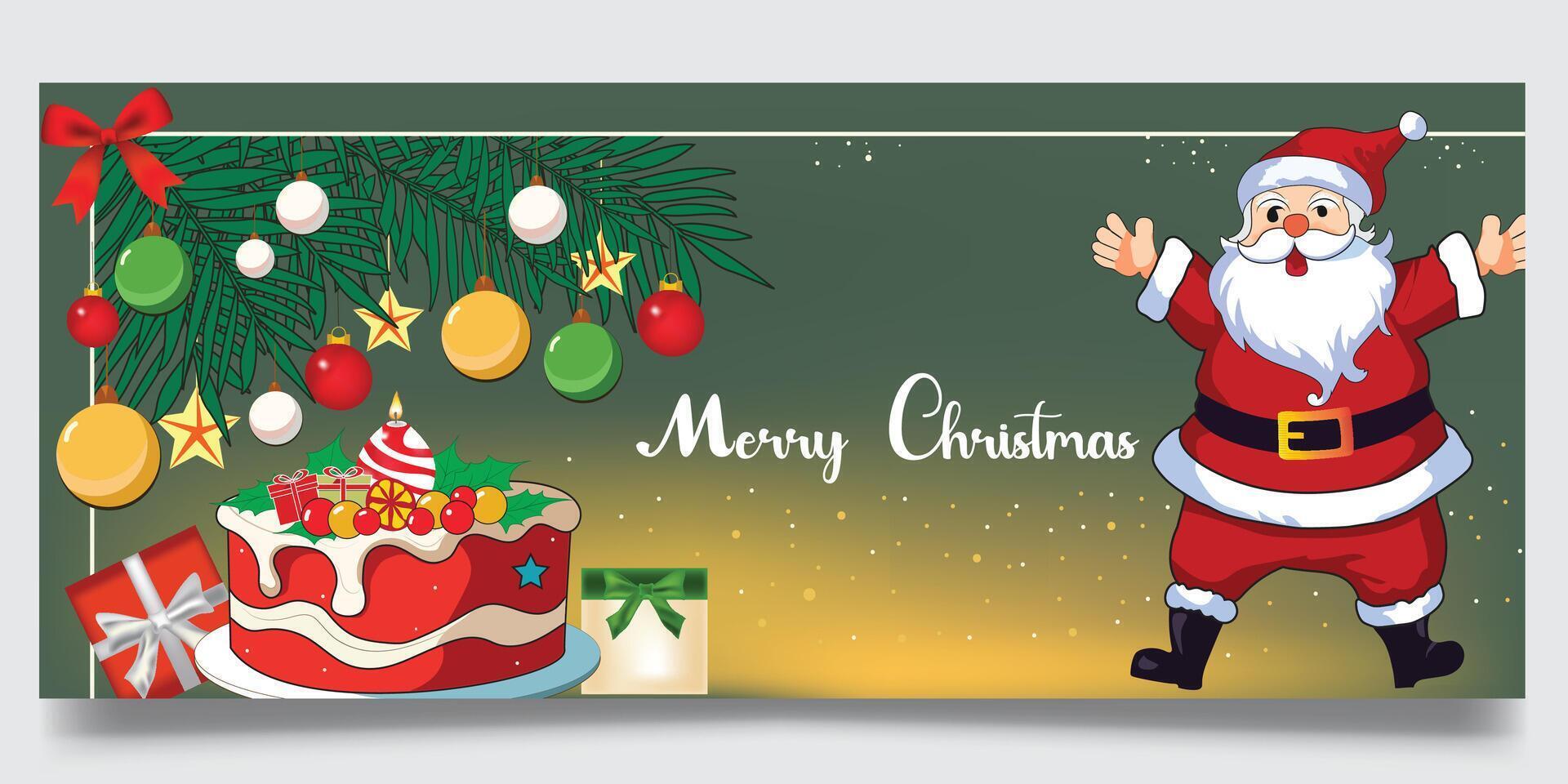 Green color Christmas banner vector