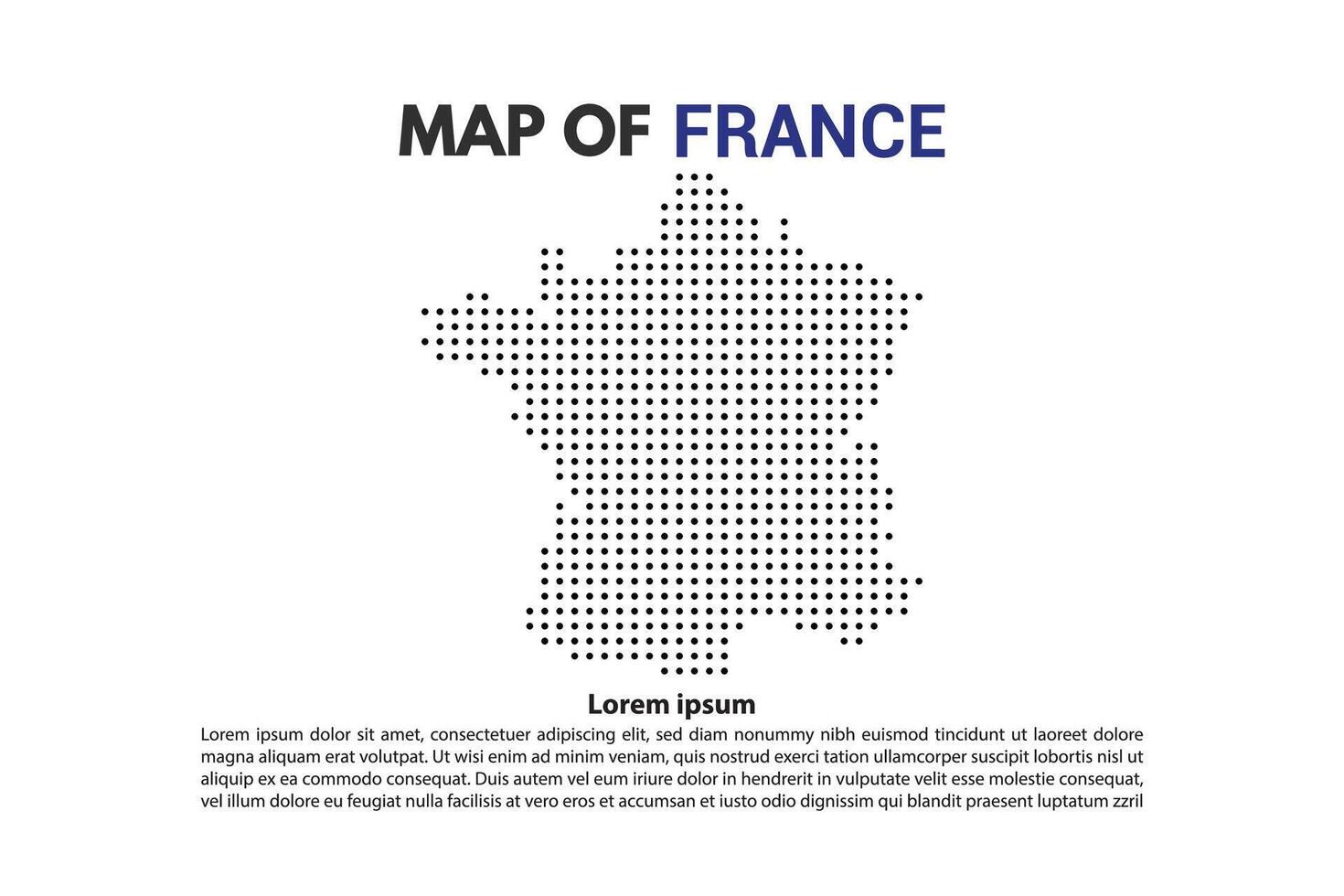 France Europe country Map Island Dotted Style Flat Design Editable . Suitable for Content Element or background modern vector