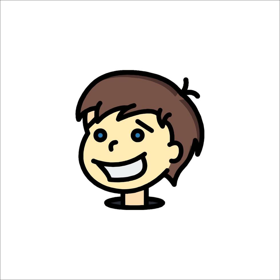 A cartoon boy with a smile on his face vector