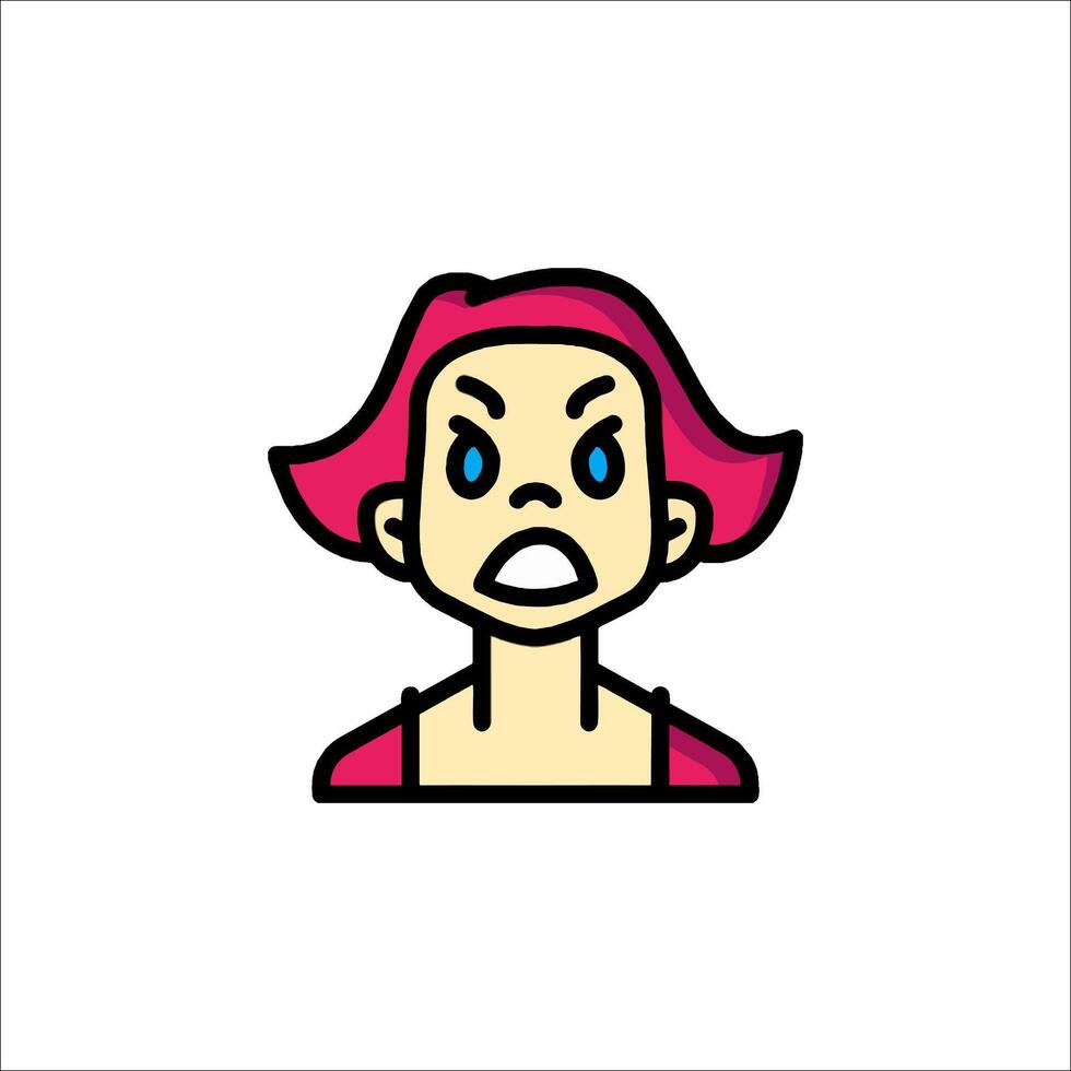 A cartoon woman with red hair and blue eyes vector