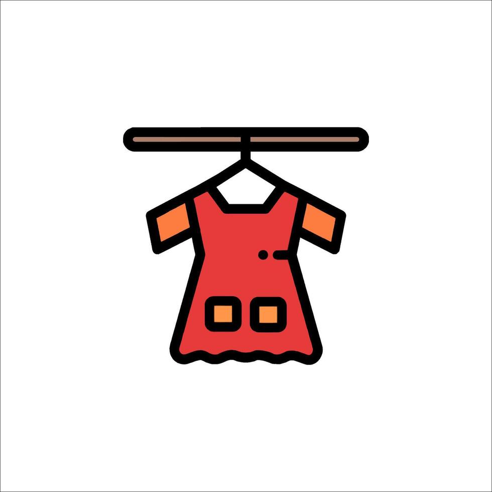 A red dress hanging on a hanger vector