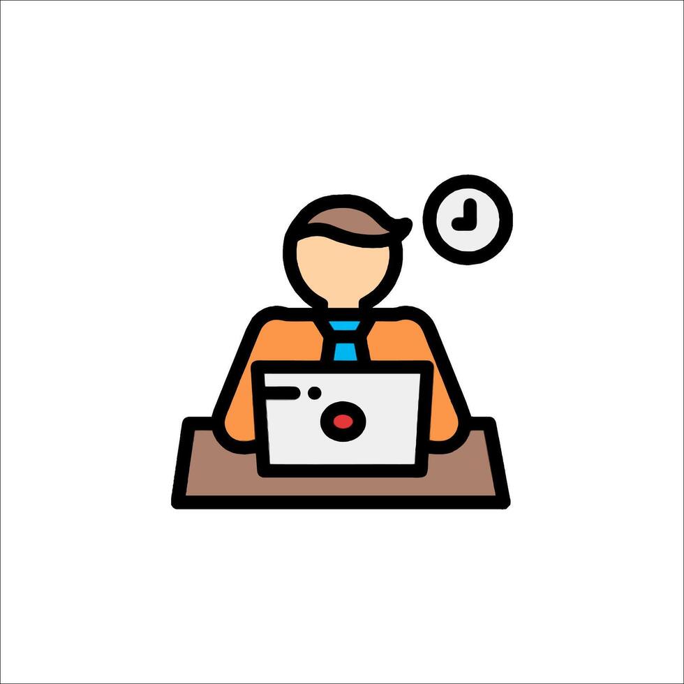 A man sitting at a desk with a laptop vector