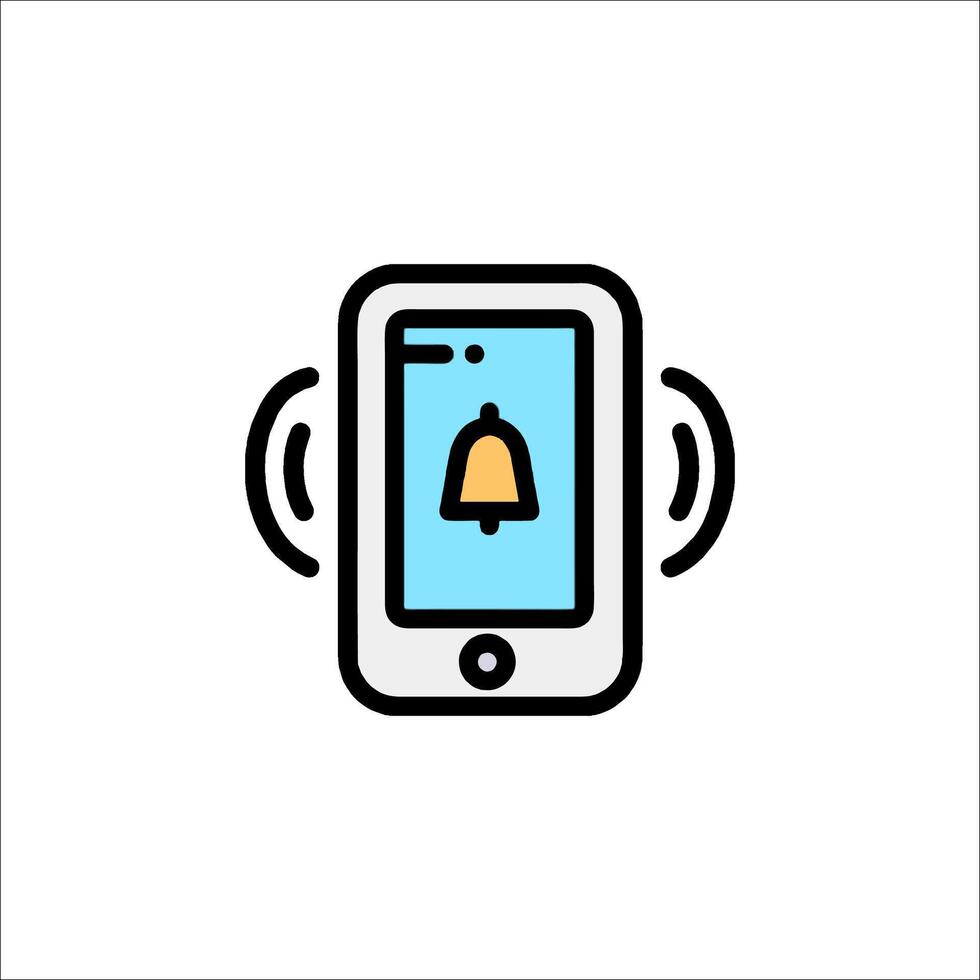 A phone with a bell icon on it vector