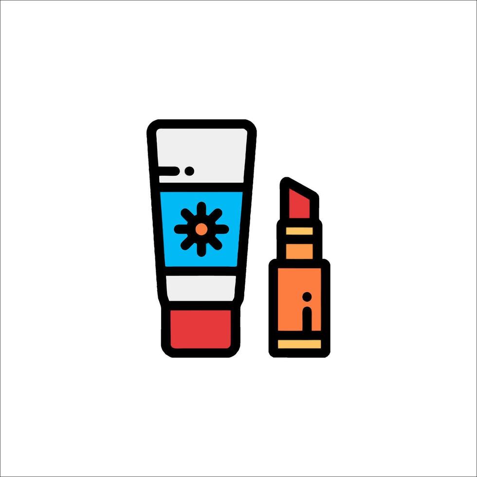 A tube of lipstick and a tube of cream vector